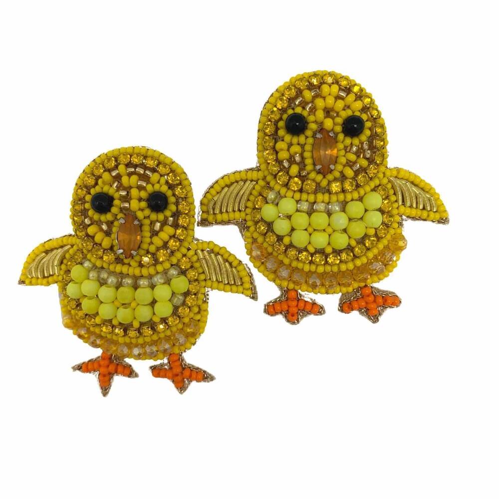 NEW ALLIE BEADS women's chick earrings in yellow
